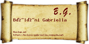 Bölöni Gabriella névjegykártya